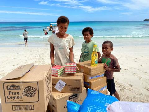 children at the beach