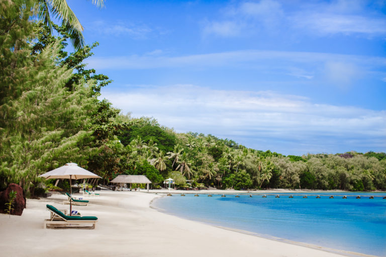 grand beach front in turtle island, fiji