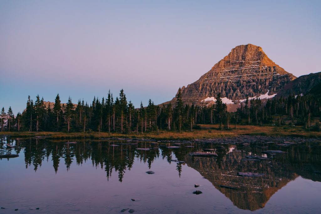 Upside down sunset in Glacier National Park, Montana, USA 

