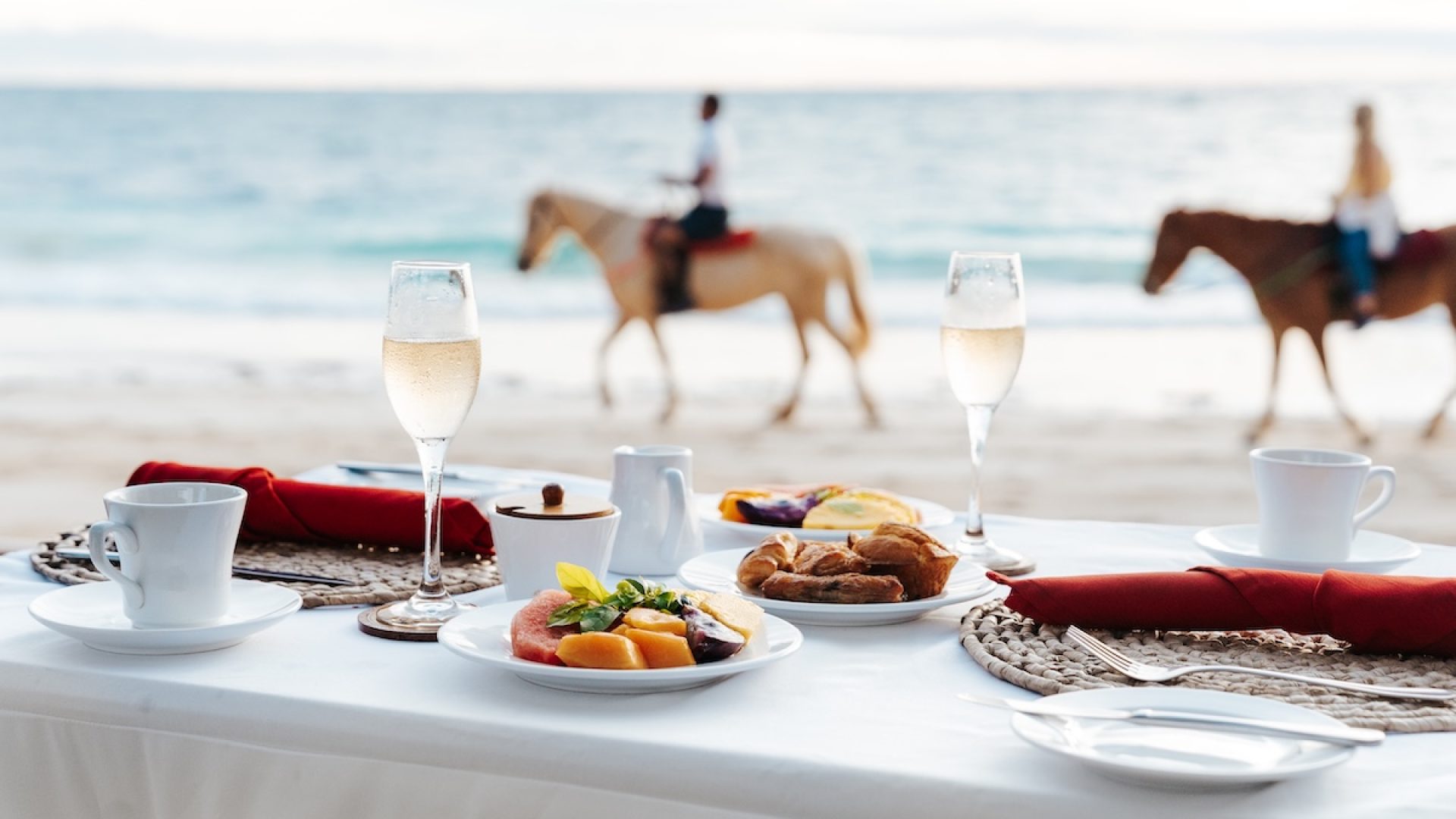 romantic beach dinner on Turtle Island, a private island in Fiji